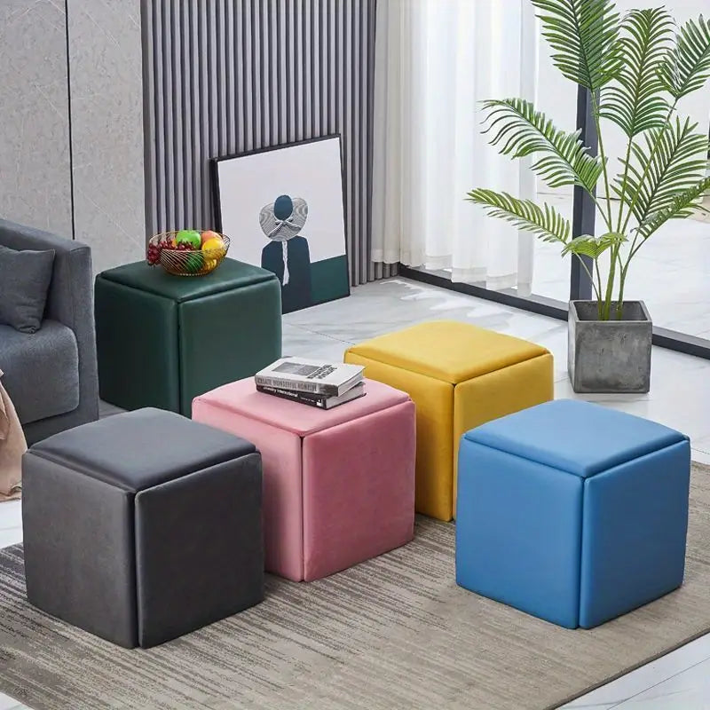 Tabouret métallique coloré 5-en-1
